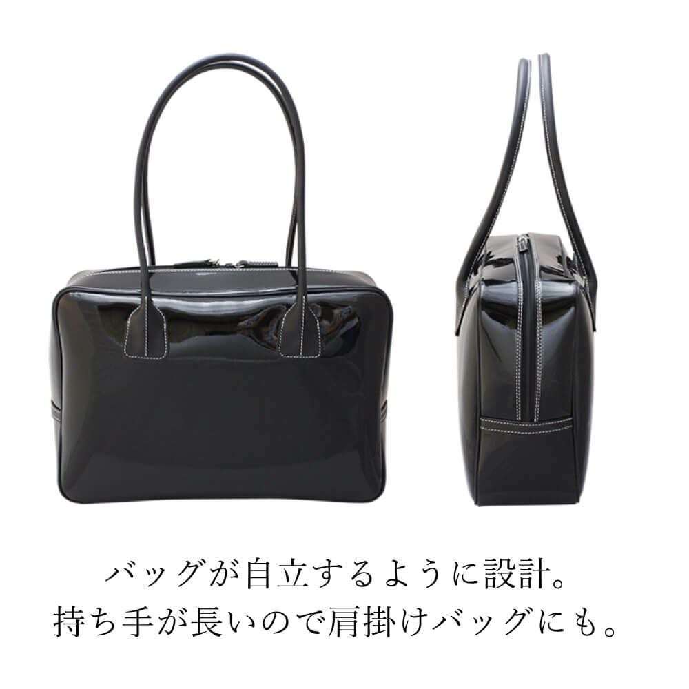 【chusos様s援用】Munsingwear ボストンバッグ 黒　エナメル MUNSINGWEAR ボストンバッグ -デサントストア-DESCENTE STORE-