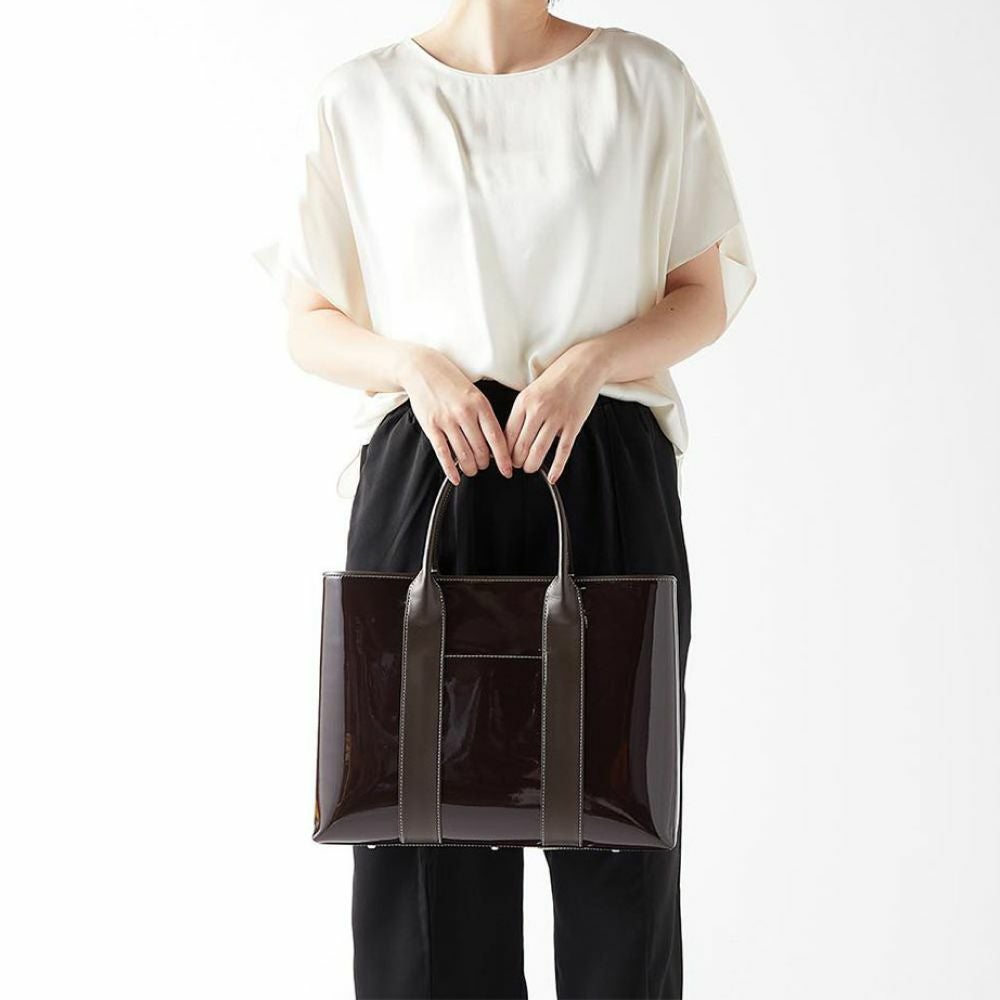 RYORYO　濱野　エナメル　トートバッグ 濱野皮革工藝 HAMANO】皇室御用達 セレブトート A4収納 トート