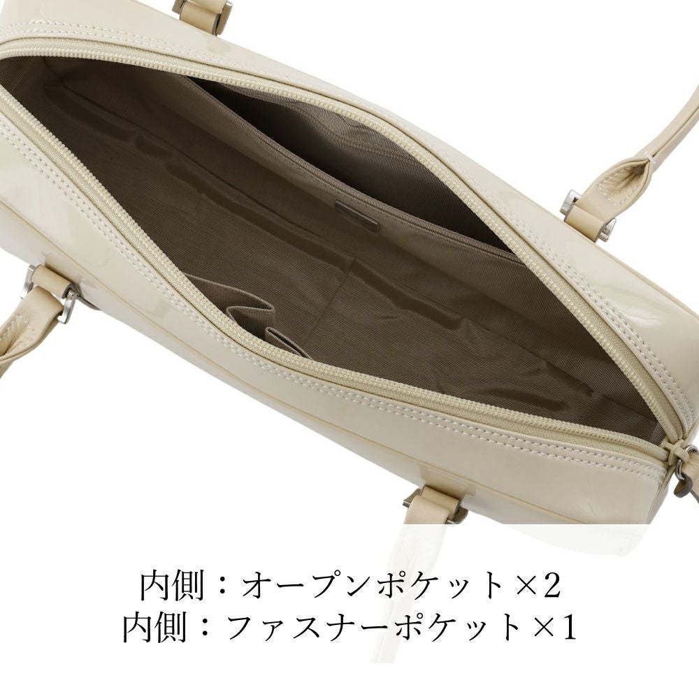 濱野皮革工芸　ショルダーバッグ　セレブサイドボストン 濱野皮革工藝のセレブサイドボストンバッグ】デイリーに使えるエナメル