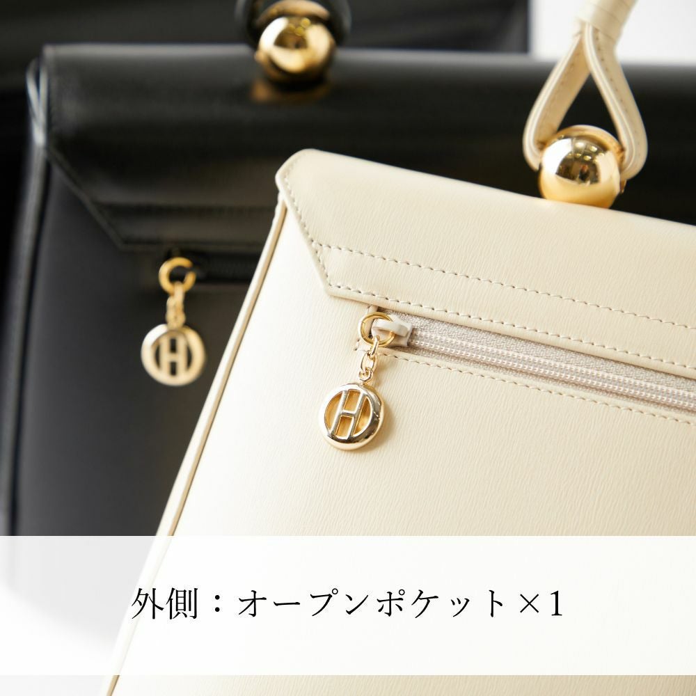 最終値引き　HAMANOのロイヤルフォーマルバッグ(白) 濱野皮革工藝 HAMANO】皇室御用達 ロイヤルスタンド フォーマル
