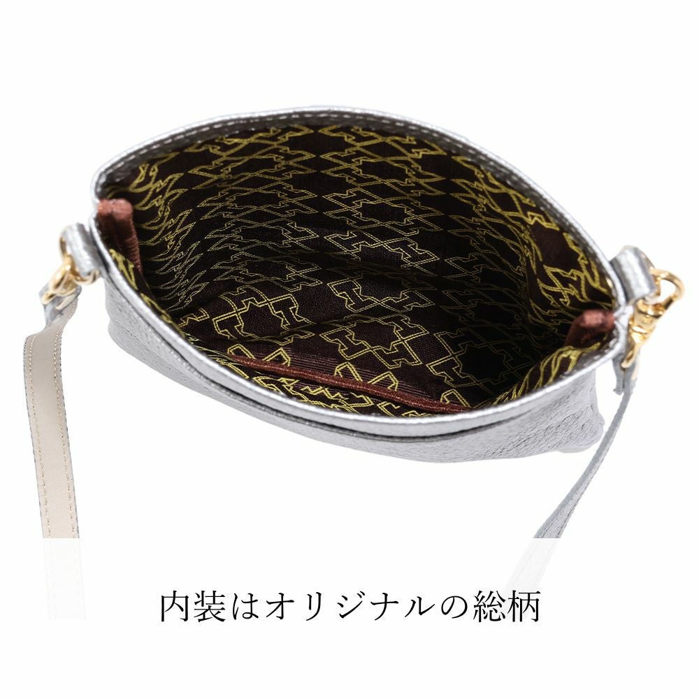 コンステレッション スマートフォンポシェット 濱野皮革工藝 　　現品のみ 濱野皮革工藝のショルダーバッグ】スマートフォンポシェット(ゴールド