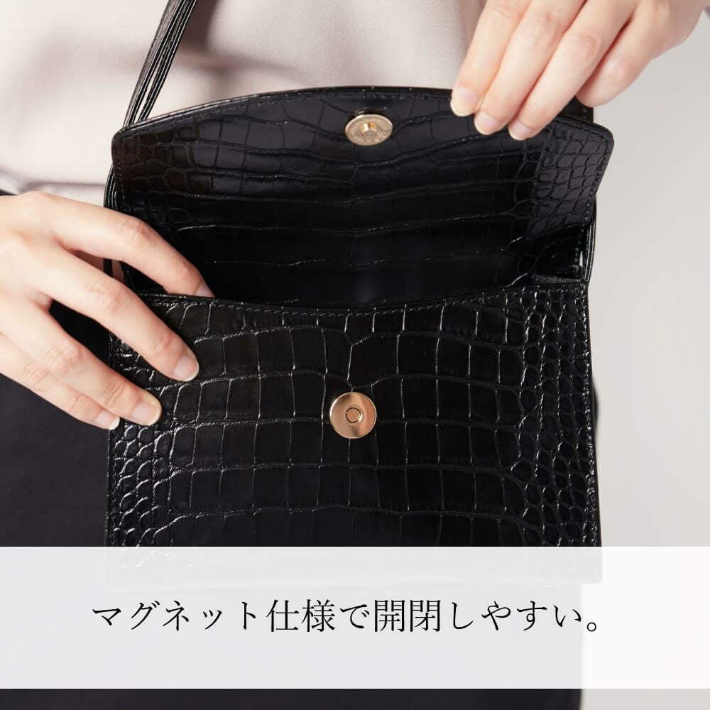 濱野 ハマノ 2way クロコダイル チェーン ショルダーバッグ サンピエトロ 濱野 ハマノ 2way クロコダイル チェーン ショルダーバッグ サン