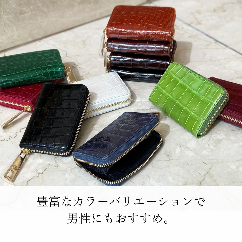 HAMANO ハマノ 折財布 二つ折り クロコ ブラック 傳濱野 【傳濱野】皇室御用達 濱野家“皮革の宝石”クロコで仕立てる 二