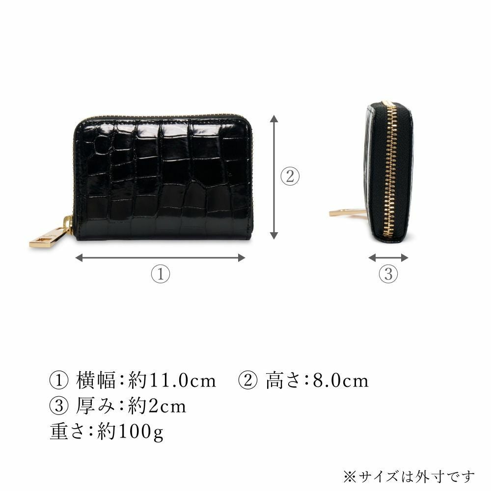 HAMANO ハマノ 折財布 二つ折り クロコ ブラック ハマノ HAMANO 傳濱野 カメリアウォレット 二つ折り財布 ステッチ