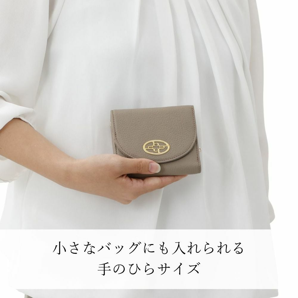濱野皮革工藝 HAMANO】皇室御用達 ハナエルがま口 三つ折り財布