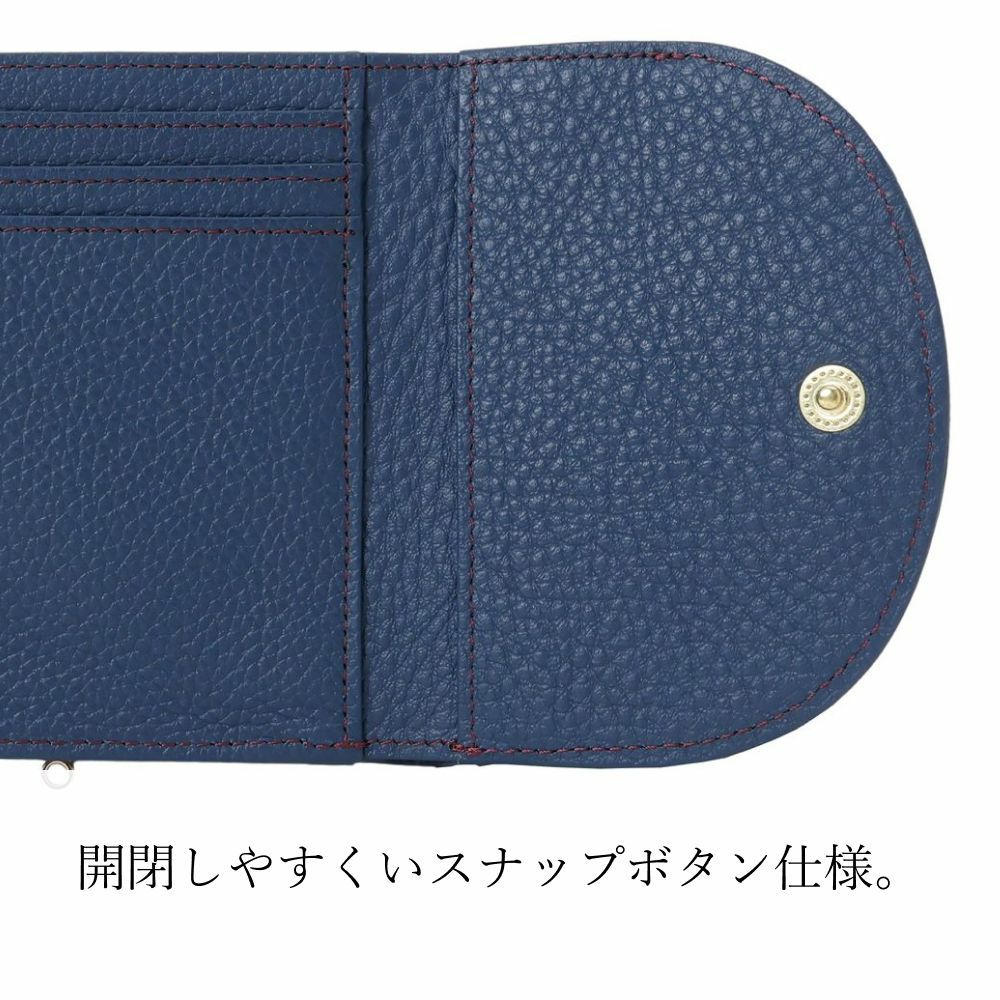濱野皮革工藝 HAMANO】皇室御用達 ハナエルがま口 三つ折り財布