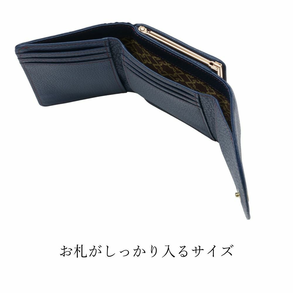 濱野皮革工藝 HAMANO】皇室御用達 ハナエルがま口 三つ折り財布