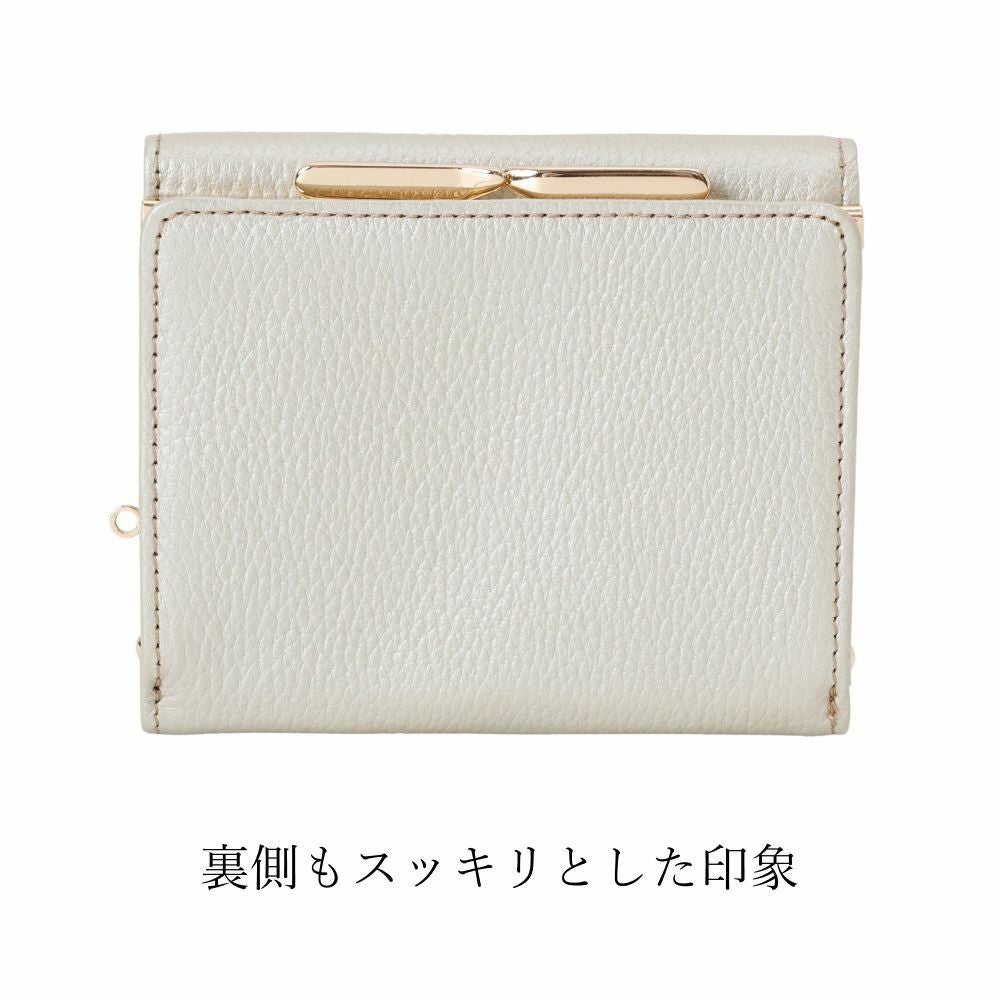 濱野皮革工藝 HAMANO】皇室御用達 ハナエルがま口 三つ折り財布